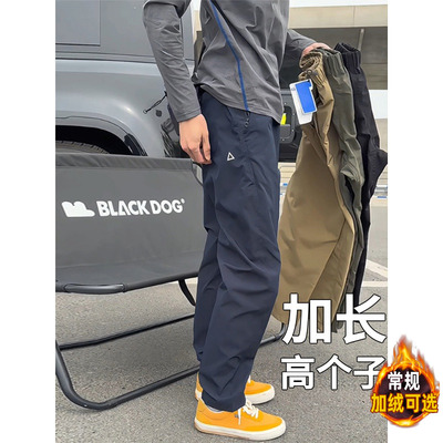 高个子加长版加绒190青少年裤子男工装裤新款冲锋裤男直筒休闲裤