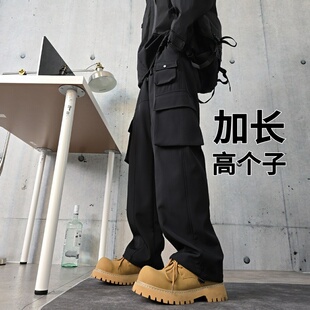 褲 子男夏季 美式 185cm加長版 高個子190 機能工裝 青少年直筒休閑褲