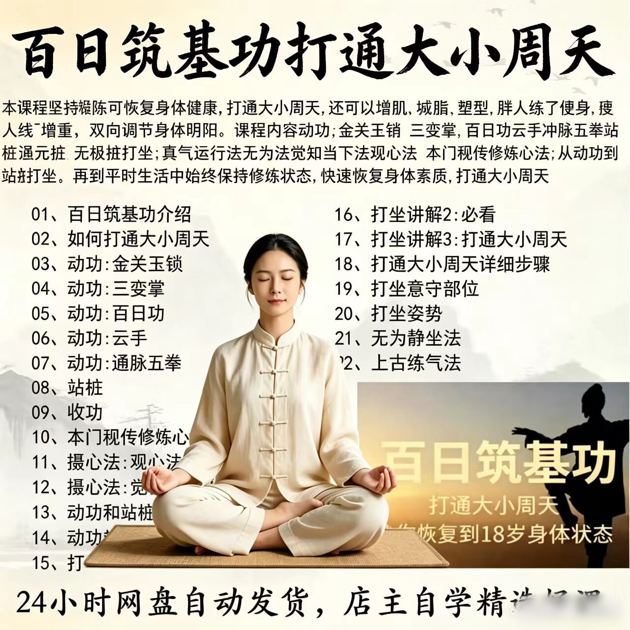 百日筑基功打通周天中医养生视频