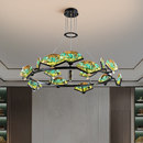 餐饮酒店包间吊灯饭店湘菜馆火锅店宴会厅包厢带射灯吊灯 新中式