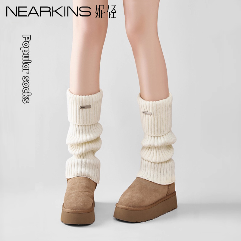 雪地靴袜套女秋冬季喇叭堆堆袜