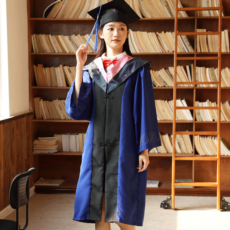 大学硕士服男女研究生毕业季拍照服装毕业服文科理工科硕位服帽子