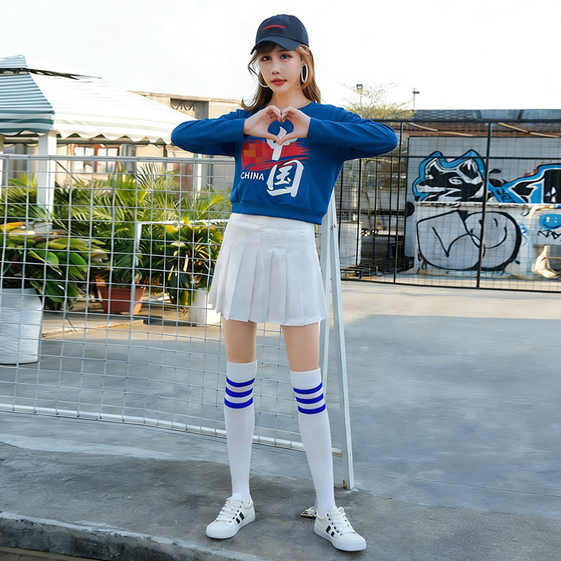 新款啦啦操演出服现代爵士舞蹈嘻哈街舞套装学生运动会合唱表演服