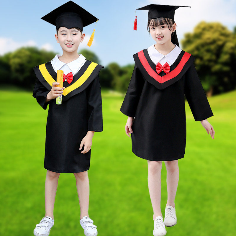儿童博士服运动会学士服毕业照服装拍照博士帽毕业袍小学毕业礼服