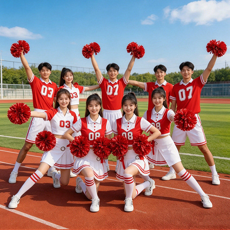 成人拉拉队团体套装高中生运动会入场班服男女款啦啦操舞蹈表演服