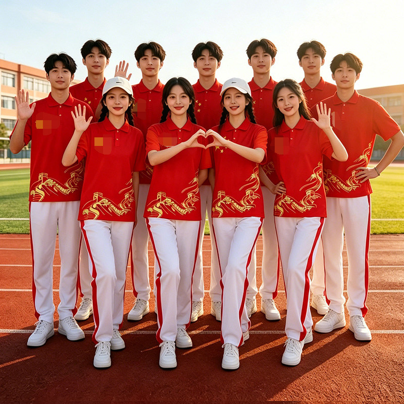 新款大学生运动会拉拉队表演服成人合唱国风服装男女爵士舞演出服