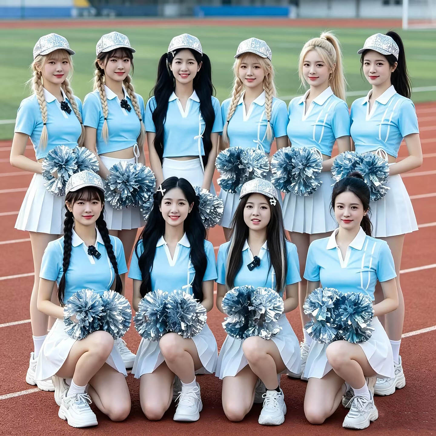 成人现代爵士舞女团风舞蹈演出服韩系足球宝贝啦啦队啦啦操表演服 - 实物图