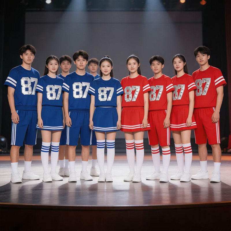 成人男女款啦啦操舞蹈服运动会啦啦队演出服团体舞台大合唱表演服