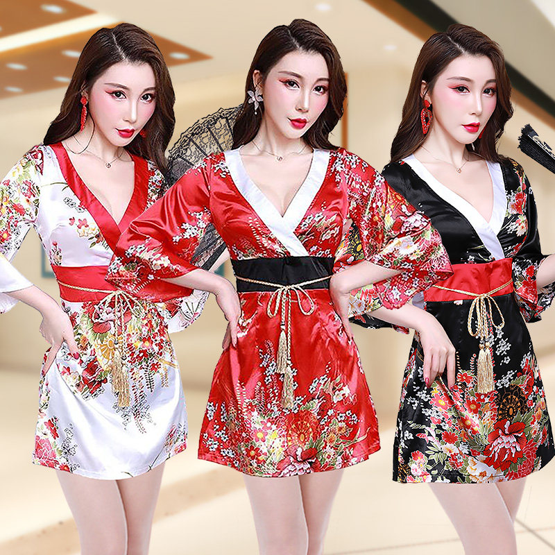 酒店桑拿足浴足疗技师服夜场工作服夜店女装性感日本和服连衣裙装