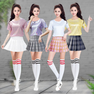 夏季现代舞蹈服装女嘻哈套装大学生拉拉队表演服成人爵士舞演出服