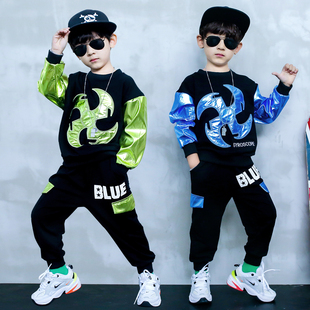 男童爵士舞服学生长袖卫衣现代舞套装春秋季街舞合唱演出服秋冬季