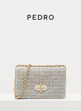 PEDRO粗花呢链条包女士斜挎单肩包通勤腋下包PW2-76610041