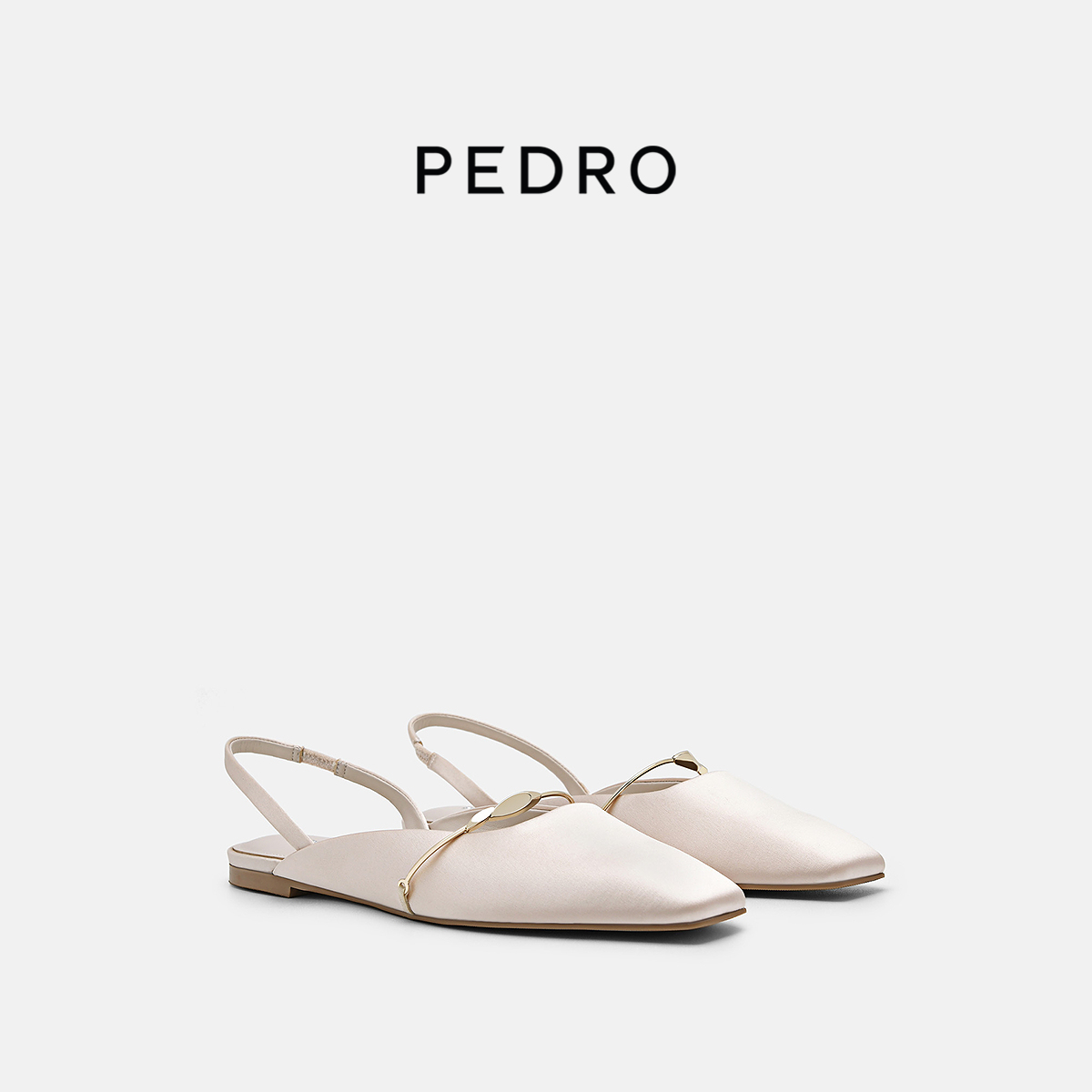 PEDRO小方头凉鞋25夏季女士气质平底穆勒鞋PW1-66050040