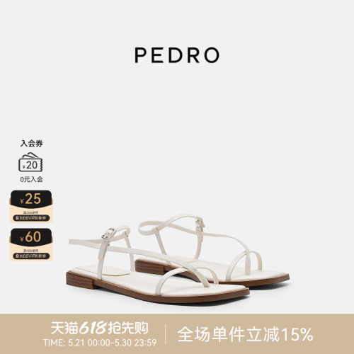 PEDRO平底凉鞋26夏季新款南风岸系列细带凉鞋PW1-65480028