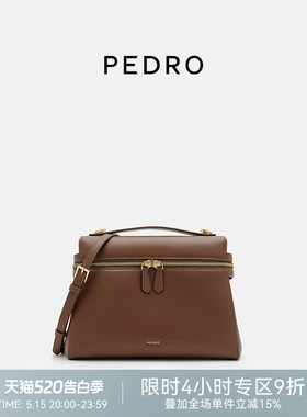 PEDRO牛皮双肩包女包麂致多功能斜挎包拉链单肩包PW2-85210013
