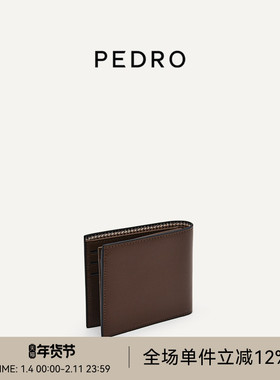 PEDRO牛皮钱包男相片位商务多卡位短钱包PM4-16500071