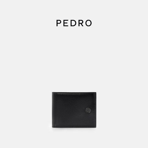 PEDRO相片位牛皮钱包男纯色短款票夹钱包生日礼物PM4-15940290