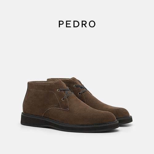 PEDRO牛皮系带男靴男鞋通勤短靴高帮鞋PM1-96380017