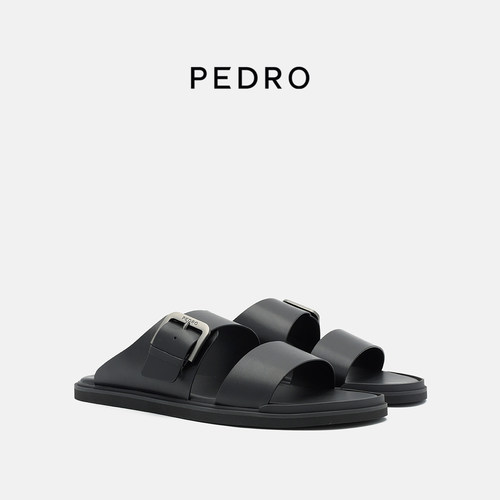 PEDRO双排扣拖鞋26夏季男鞋外穿平底凉鞋PM1-85110480