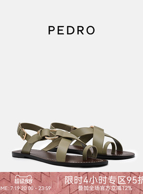 PEDRO套趾凉鞋26夏季新款漫姿系列休闲牛皮沙滩鞋PW1-66380051
