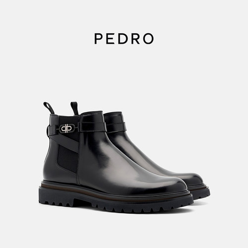 PEDRO短靴25冬季ICON英伦风厚底侧拉链切尔西靴PM1-96600012-1