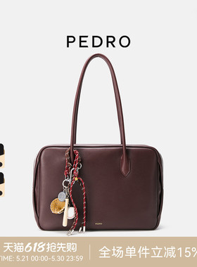 PEDRO牛皮拉链吐司包女简约通勤旅行保龄球包PW2-66390008