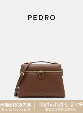 PEDRO牛皮双肩包女包麂致多功能斜挎包拉链单肩包PW2-85210013
