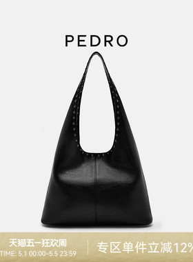 PEDRO铆钉装饰托特包女包简约气质hobo包PW2-36390019
