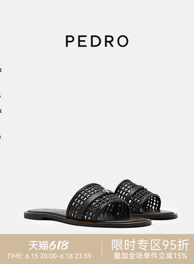 PEDRO编织风圆头一字拖鞋26夏季女南风岸系列凉鞋PW1-65110093-3