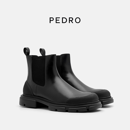 PEDRO牛皮切尔西靴英伦风男士本源系列短靴PM1-96380014