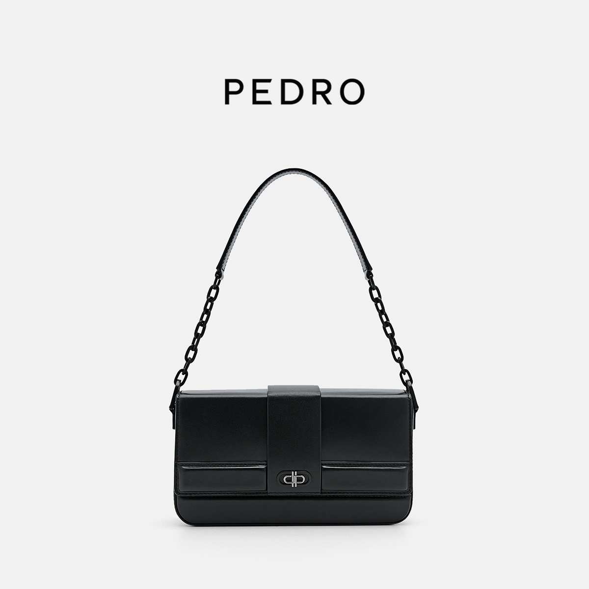 PEDRO牛皮手提包翻盖通勤包