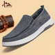 舒适透气柔软轻便散步一脚蹬帆布鞋 中老年爸爸鞋 男新款 老北京布鞋
