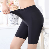 胖mm无痕不卷边防磨腿打底裤 大码 冰丝防走光五分裤 女夏季 安全裤