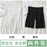 Large-sized safety pants for women, summer, and chubby girls. High-waisted and curvaceous two-in-one, ice silk 5-inch anti-glare, non-curling edge base shorts thumbnail 2