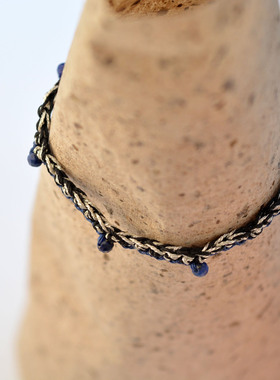 蓝染清冷文艺原创编织手绳