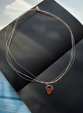 甜筒简约水晶项链原创自制小可爱