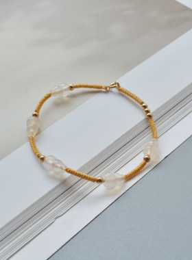 梅铃水色女玛瑙原创编织手链葫芦