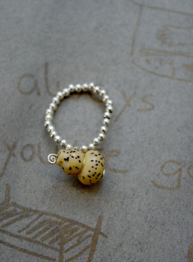 星月葫芦串珠戒 手工戒指指环925银戒指设计感夸张甜美小众复古