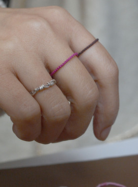 简约手工编织绳子戒指女指环高级韩版气质食指戒北柠纪冷淡风百搭