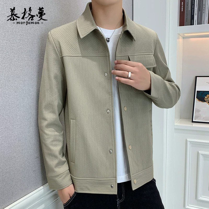 翻领外套男士夹克高级感工装上衣