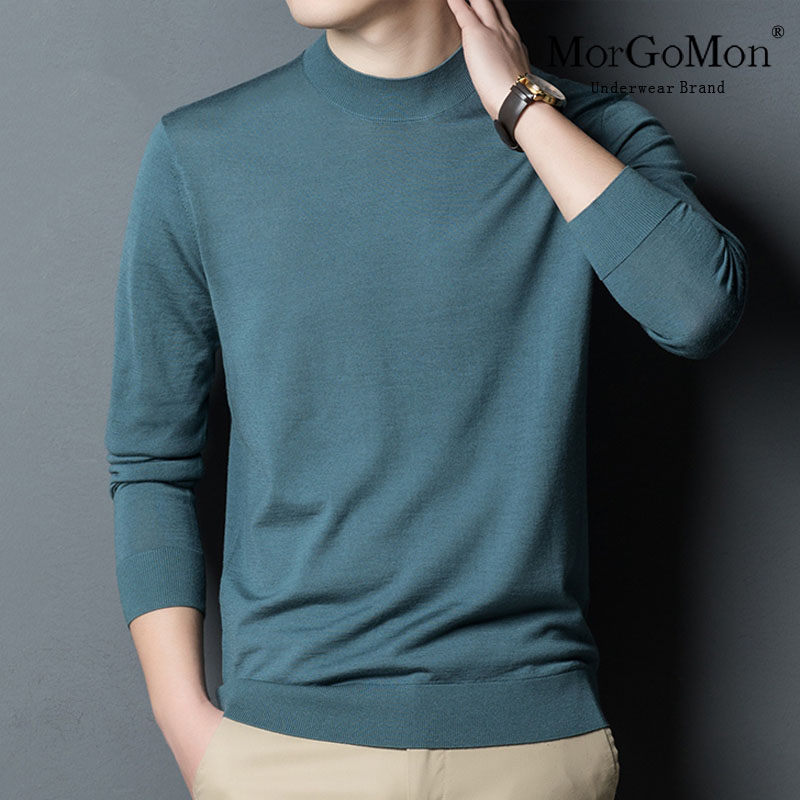 羊毛衫男薄款秋冬精纺毛衣