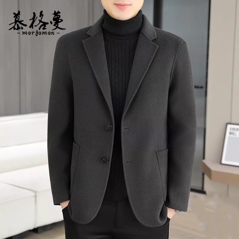 毛呢外套男新款秋冬加厚抗风修身不臃肿商务通勤质感垂顺西服夹克,男装,夹克,淘宝优惠券,粉丝福利购,淘宝优惠卷