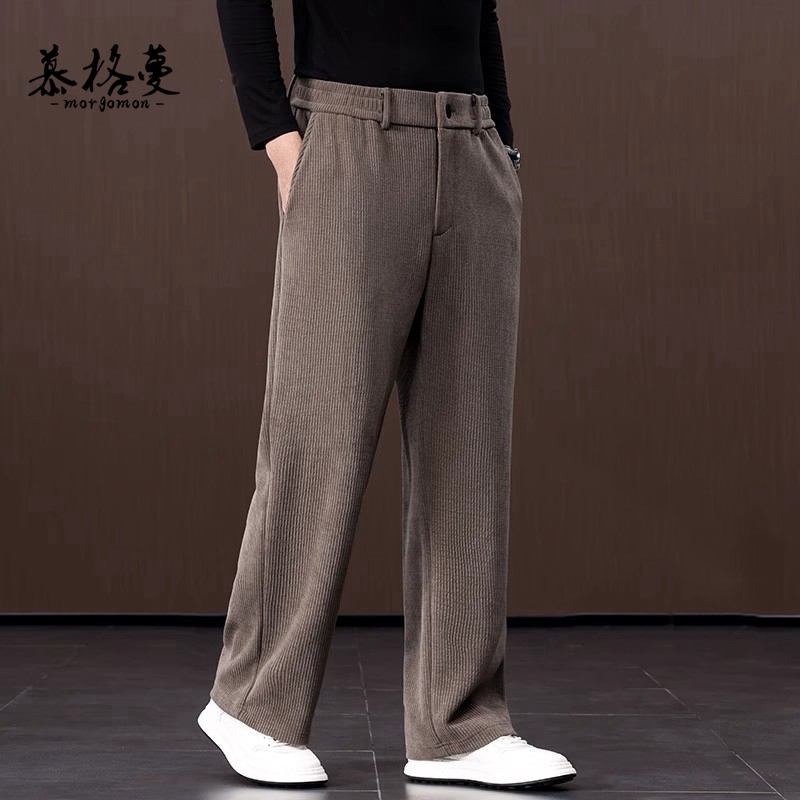 秋冬季中年男垂感休闲裤宽松直筒