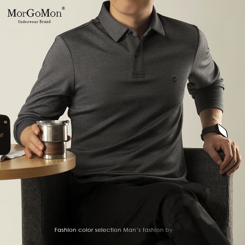 长袖T恤男新款轻熟高端商务