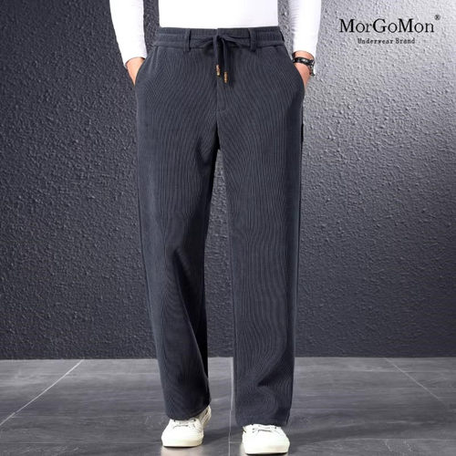 休闲裤男秋冬款松紧腰男士阔腿裤