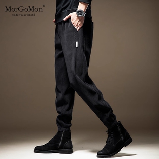 束脚裤 高端宽松休闲裤 休闲男士 加绒大码 男秋冬加厚雪尼尔束脚卫裤