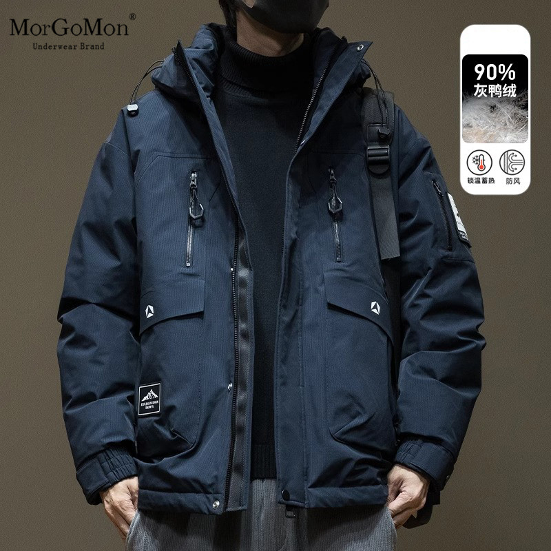 羽绒服男士宽松大码大口袋户外