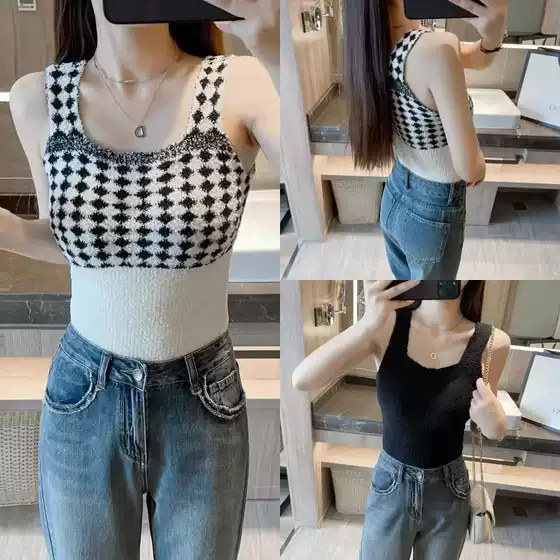 2024 Autumn/Winter Padded Fleece Camisole with Lamb Wool, Plush Warm Base Layer, No Need to Wear a Bra, All-In-One Inner Wear