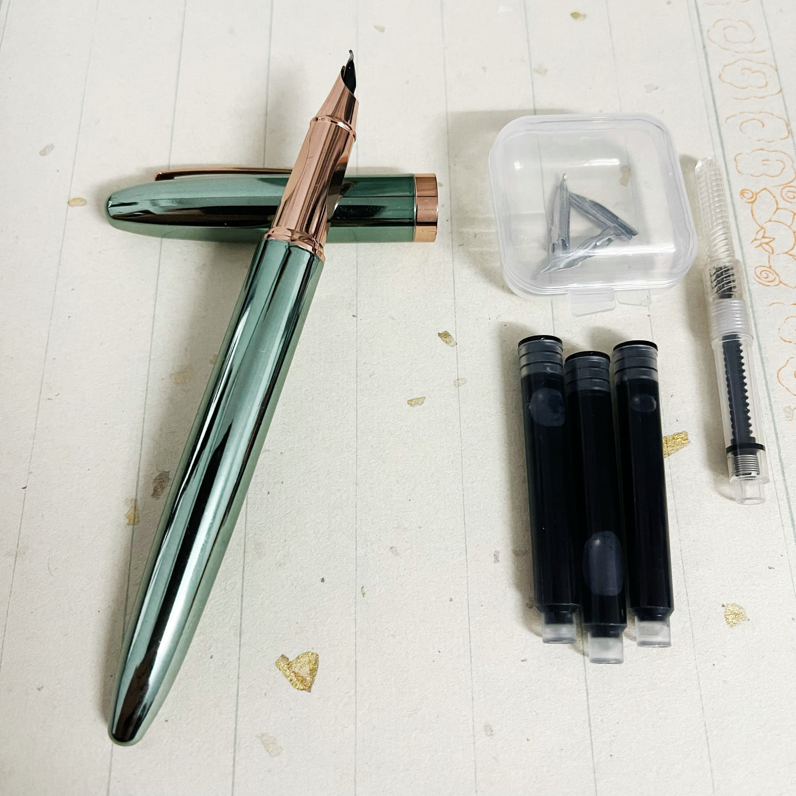 钢笔学生练字书法硬笔吸墨换墨囊正姿美工金属笔硬笔书法专用男女