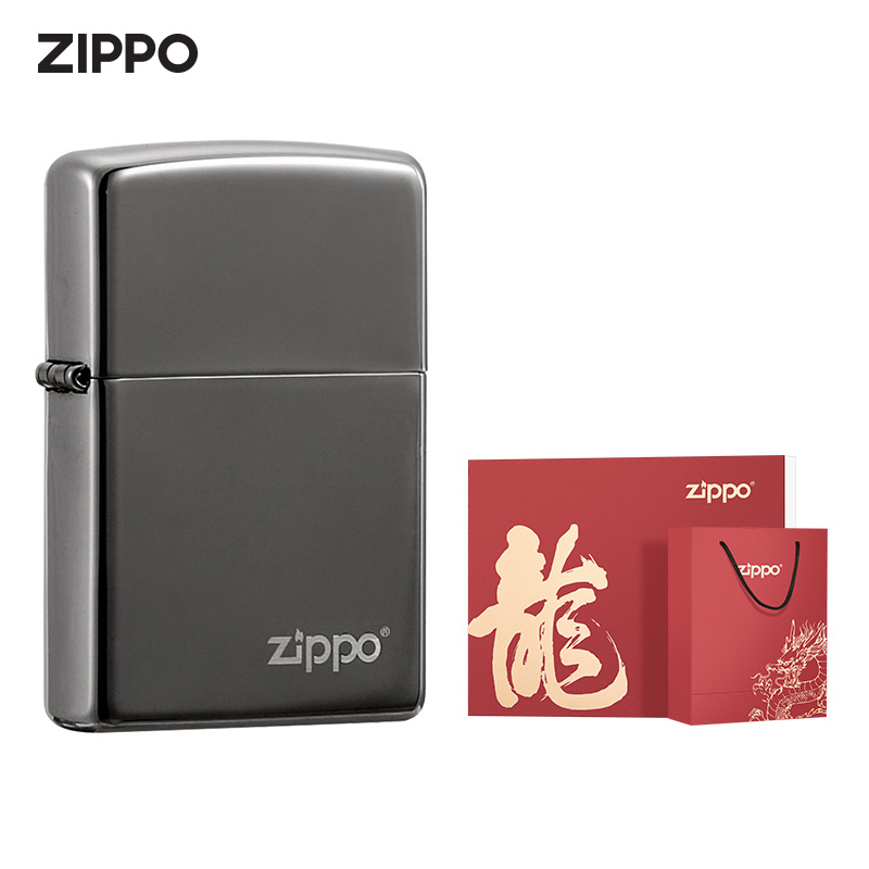 ZIPPO官方旗舰店防风煤油打火机美版进口150ZL黑冰商标520礼物